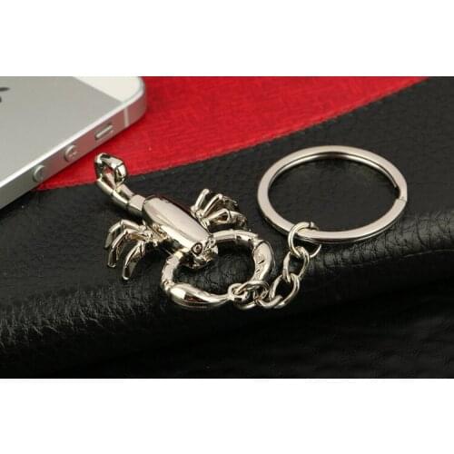 FREE SHIPPING BY DHL 200pcs/lot 2015 New Metal 3D Scorpion Shaped Key Chains Scorpion Keyrings with Movable Legs