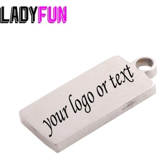 8*15mm Stainless Steel Tag Custom Logo Rectangle Tag For Your Own Design