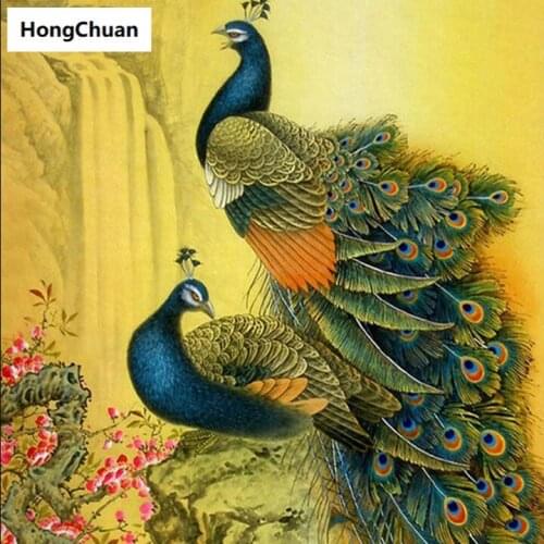 Wealthy PeacockMural 5D DIY Square/Round DiamondPainting MosaicCross EmbroideryHandicraft Home DecorationChristmas Gift New Year