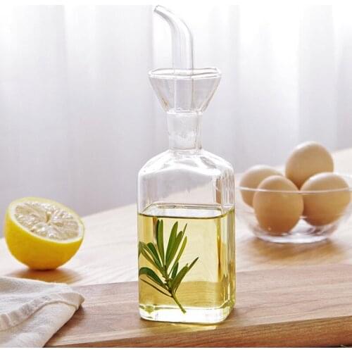 Household Glass Seasoning Bottle Olive Oil Bottle Leak-proof Drops Edible Oil Vinegar Soy Sauce Spice Jar Pot Kitchen Supplies