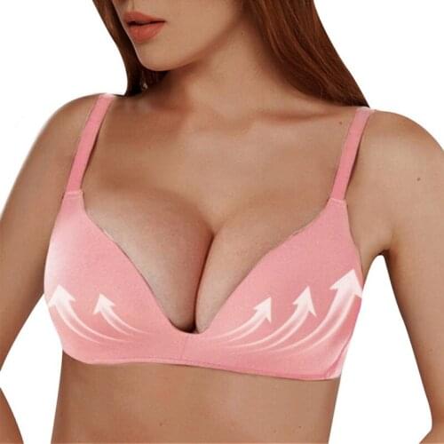 New Wire Free Push Up Bra Solid Seamless Soft Bras For Women Girls Double Breasted Sexy Lingerie Comfort Breathable Bralette Top
