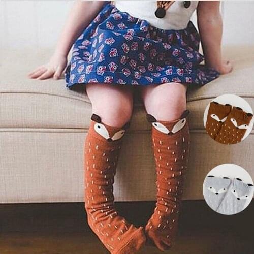 Baby Socks Knee High Long LegWarmer Boy Girl Children Socks fashion Cartoon baby Animal print Fox Long kids Socks