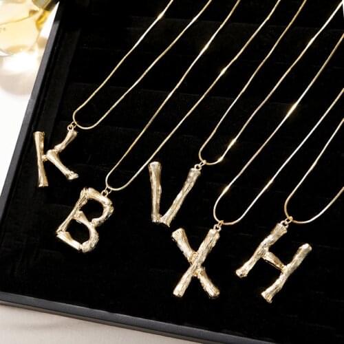 Long Chain Gold Letter Necklace Men Women Collares Choker Jewelry Pendant Statement Fashion Bohemian Wedding Gifts Collier Femme