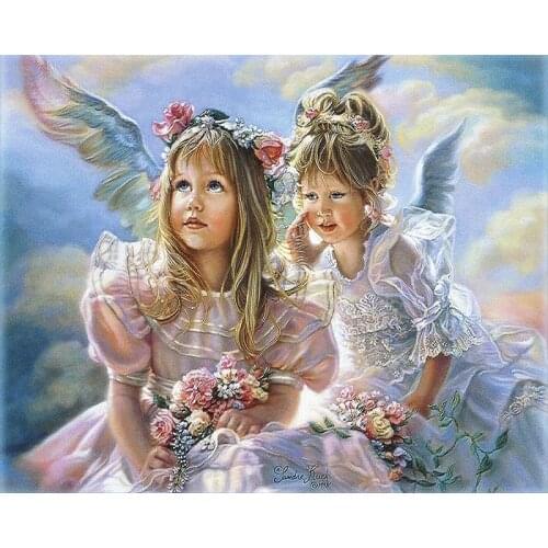 GATYZTORY Painting By Numbers Angel Girl Oil Paint By Numbers Acrylic Kit HandPainted Home Decor Gift