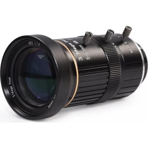 HD CCTV Telephoto Zoom Camera Manual Lens 5-50mm 1/2.7" 3 Mega Pixel IR F1.4 CS Mount Varifocal