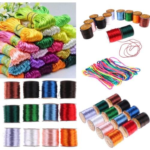 10/75meter 2/1mm Soft Satin Nylon Cord Solid Rope For Jewelry Making Beading Cotton Cord For Baby Braided Silk Cord