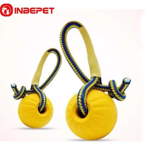 Dog Chewing Clean Teeth Toy, Starmark Swing'n Fling DuraFoam Ball Dog Toy,Rubber Puppy Training Ball Chew Toys with Carrier Rope