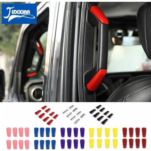 MOPAI Car Interior A/B-Pillar Handle Decoration Cover Sticker for Jeep Wrangler JL 2018+ Accessories for Jeep Gladiator 2018