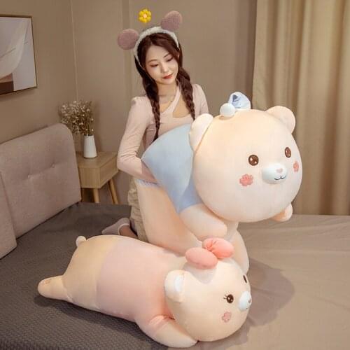 Kawaii plush bear toy stuffed 70cm 90cm 110cm 130cm big size bear fluffy throw pillow home decor gift for kids girlfriend