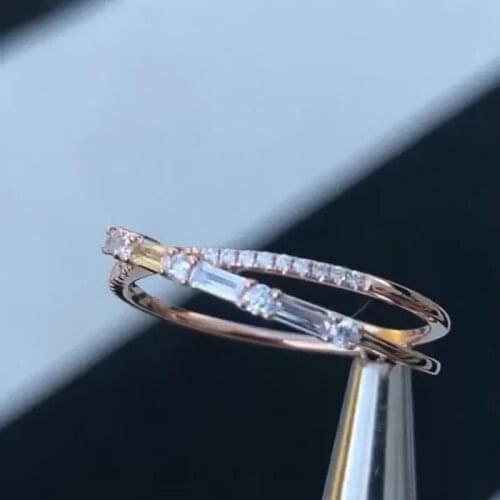 CAOSHI Fashionable Women Cross Rings with Brilliant Zirconia Exquisite Design Wedding Jewelry Low-key Luxury Bridal Accessories