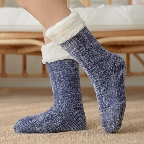 Floor Socks Adult Snow Socks Sleep Socks Carpet Socks Autumn And Winter Home Warmth Thickening Plus Velvet Slippers Socks Women