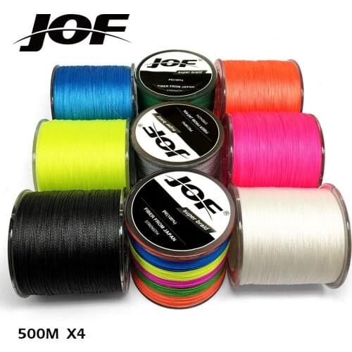 2018NEW 2pcs JOF 4Strands 500m 10LB - 80LB Braided Fishing Line PE Strong Multifilament Fishing Line Carp Fishing Saltwater