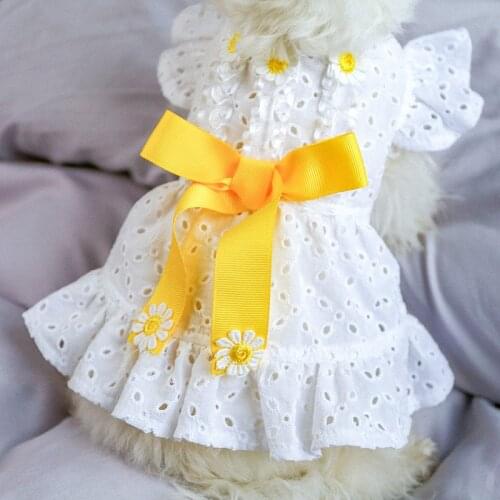 Spring Summer New Pet Dog Princess Dresses Fashion Cute Bow-knot Lovely Puppy Dog Costumes Clothes Chihuahua Yorkshire Dog Dress