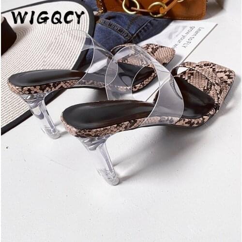 New Women Sandals PVC Jelly Crystal Heel Transparent Women Sexy Clear Open Toe High Heels Summer Sandals Shoes Slippers Women