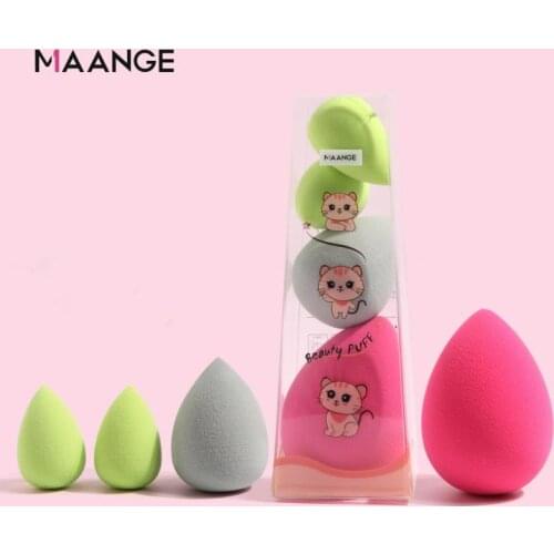 NEW 4pcs/Set Beauty Foundation Make Up Puff Sponge Teardrop Shape Cosmetic Puff Powder Puff Smooth Womens Makeup Foundation