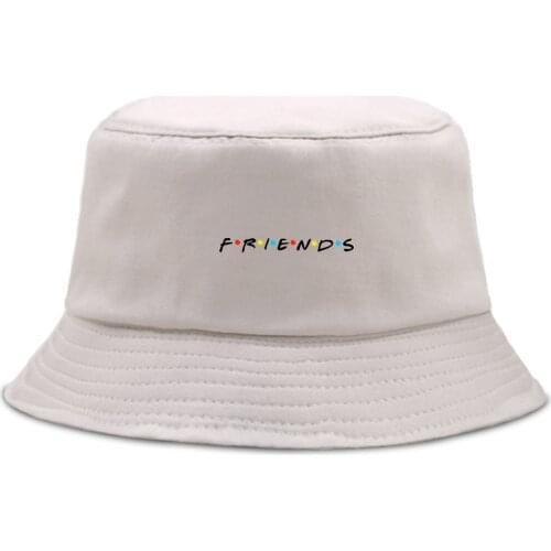 Friends Letter Hip Hop Print Fishermans Hat Unisex Casual Foldable Panama Caps Sports Outdoor Beach Cap Sun Shade Bucket Hats
