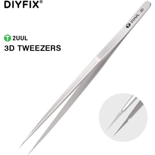 DIYFIX 2UUL TW01 Hand Finish 3D Straight Head Tweezer For Motherboard Flying Wire Spot Welding Precise Repair Tools