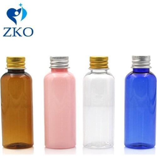 50ml Plastic Makeup Water Round Bottle with Silver/Golden Aluminum Cap Travel Portable Refillable Liquid Scattered Bottling