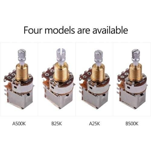 Electric Guitar Bass Potentiometers Split Shaft Pots Push Push Button Switch Guitar Parts 2pcs