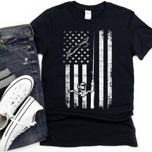 Fisherman Gift Fly Fishing Shirt Fishing Flag Shirt Funny Fishing Gift for Men Fisherman Distressed Flag