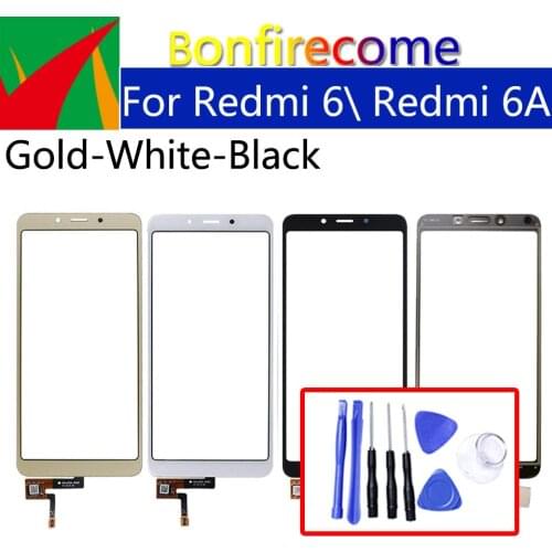 5.45" For Xiaomi Redmi 6 Redmi6 Redmi 6A Touch Screen Panel Sensor LCD Display Glass Lens Panel Touchscreen Digitizer