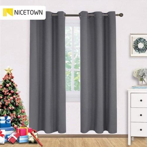 NICETOWN Blackout Curtains Panels for Bedroom Window Treatment Thermal Insulated Solid Grommet Blackout Drapes for Living Room