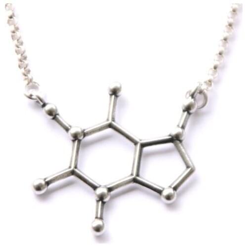 Unique Caffeine Molecule Structure Necklace Molecule BioChemistry Structure Pendant