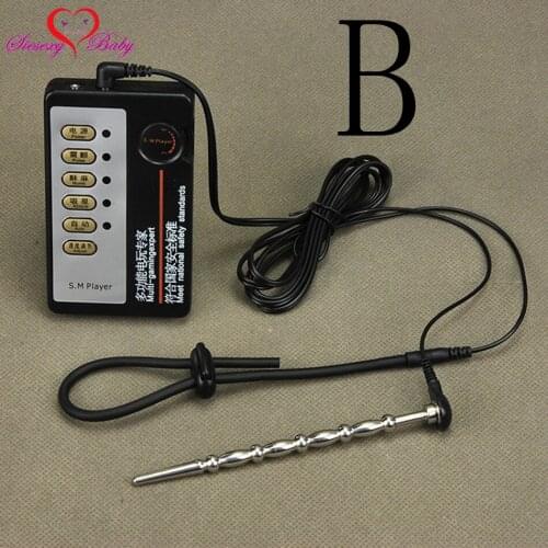 Type B Penis Plug Penis Ring Electric Shock Host and Cable electro shock sex toys electro stimulation sex toys for TENS