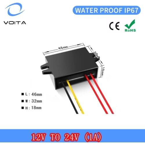 Top Quality 1Amp 24W 12V Step Up 24V Converter with Plastic or Aluminum Housing