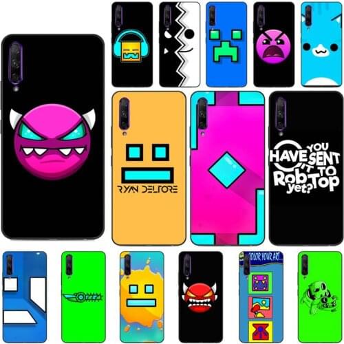 YNDFCNB Geometry Dash Soft Rubber Phone Case Huawei Y5 II Y6 II Y5 Y6 Y7 Prime Y7Plus Y9 2018 2019