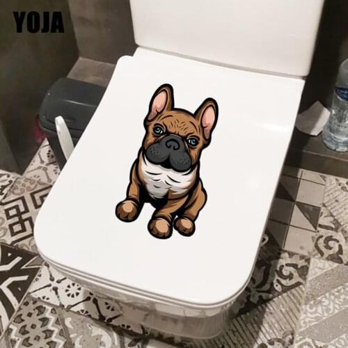 YOJA 14.6×25.9CM Mascot Cartoon Dog Childrens Bedroom Wall Stickers Fashion WC Toilet Decor Accessories T1-2919