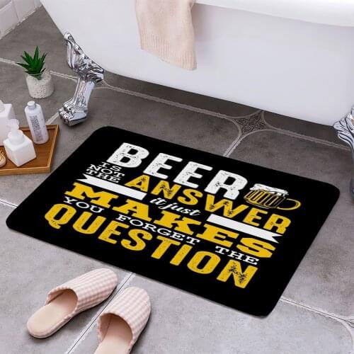Funny Beer Poster 3D Print Doormats Rectangle Non-Slip DoorMat Bedroom Kitchen Entrance Print Door rugs Dropshipping