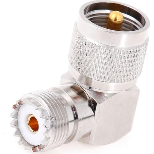 1Pcs Brass UHF SO-239 Female to UHF PL-259 Male Right Angle 90 Degree RF Connector Temperature Tolerance Up to 250°C