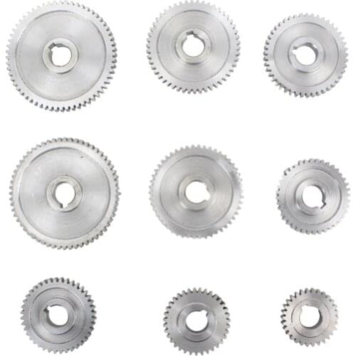 9PCS/SET M1 60T/50T/45T/40T/35T/30 Teeth lathe metal Gear set, mini lathe metal gears, metal gear