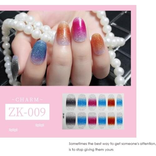 12pc Nail Sticker Japanese and Korean Style Full Coverage Fondant Daisy Pattern Self-adhesive Paper Eco-friendly DIY Salon Nail