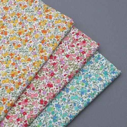 145x50cm Summer Little Fresh Floral Pastoral Style Printed Cotton Poplin Thin Fabric, Making Dress Shirt Clothing Cloth
