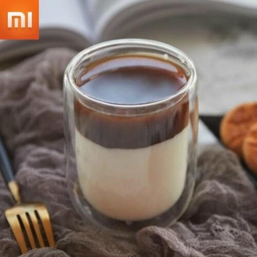 2pcs Xiaomi Mijia17PIN Glass Double-layer Cup Borosilicate Glass 400mL Large Flow Wine Cup