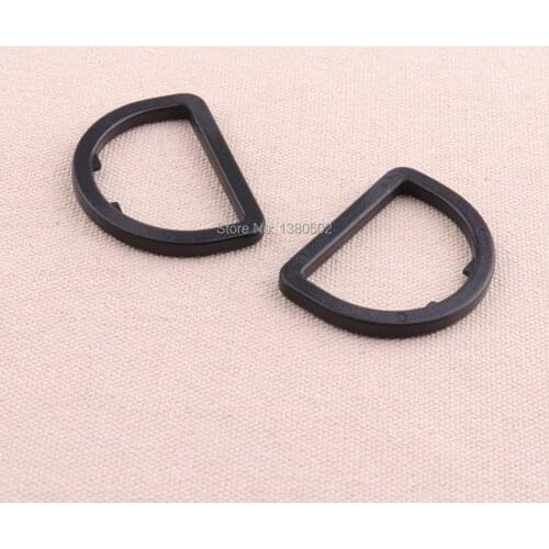 20pcs/lot Plastic black color practical D Ring adjustable buckles for backpack bag webbing