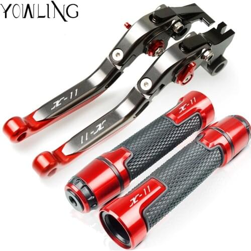 Motorcycle Accessories Extendable Brake Clutch Levers and Handlebar Hand Grips ends For HONDA X-11 1999 2000 2001 2002