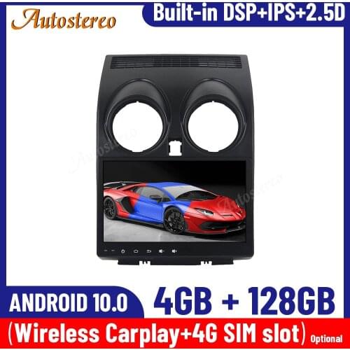 IPS Screen Android 10.0 128G Carplay For Nissan Qashqai 2008-2014 Car GPS Navigation Multimedia Player Auto Radio Head Unit DSP