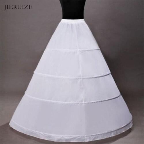 JIERUIZE High Quality Ball Gown Wedding Petticoat 4 Hoops Crinoline Slip Underskirt For Wedding Dress Wedding Accessories