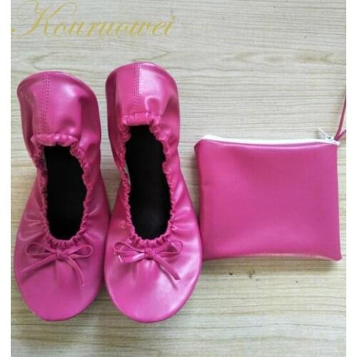 Free shipping! New Wholesale colourful foldable shoes roll up ballerina shoes