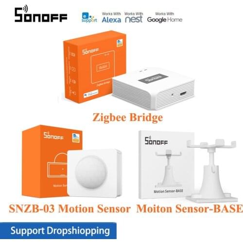 SONOFF SNZB-03 Zigbee Smart Motion Sensor + Sensor Bracket,Detector Remote Control eWeLink,Smart Home,Work With SONOFF ZBBridge