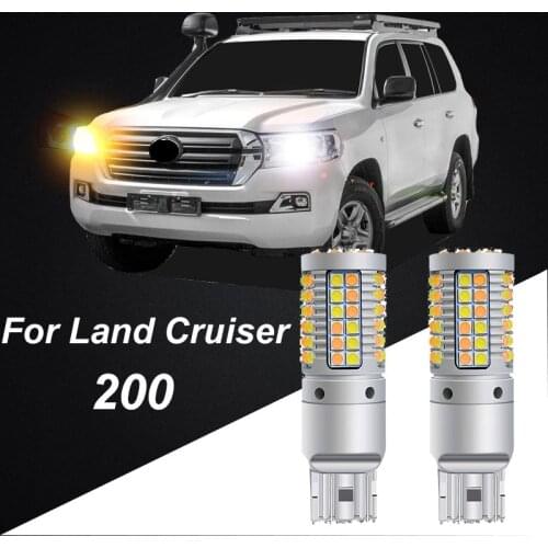 2Pcs For toyota land cruiser 200 2008 2010 2011 LED Drl Daytime Running Lights with Yellow Turn Signal