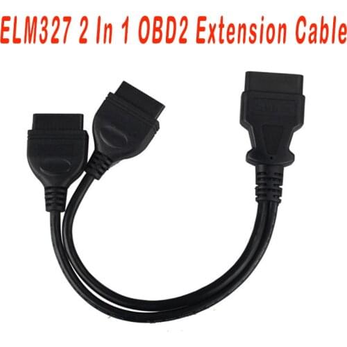 ELM327 2 In 1 Converted Cable OBD2 Extension Cable ELM327 OBD Code Scanner Cable for OBD2 16-pin general diagnostic interface
