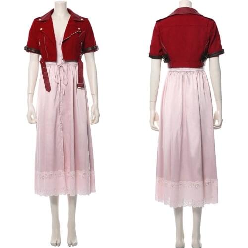 Final Fantasy VII FF7 Aerith Aeris Gainsborough Cosplay Costume Halloween Carnival Dress Outfits