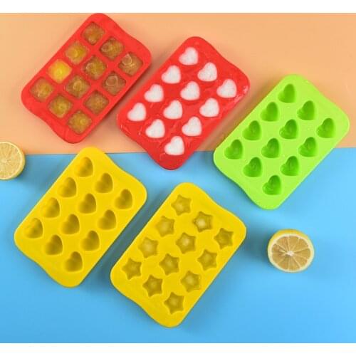 3color Silicone Ice Cube Trays for Summer Whiskey Cocktail with Removable Lids Silica Gel Ice Cube Chocolate Mold Handmade Diy