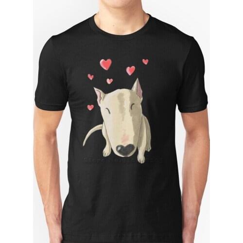 True Love 2 New Trend T-Shirt Men Summer High Quality Cotton T-Shirt Tops Bull Terrier Bull Terrier Bulterier Dog Love Heart