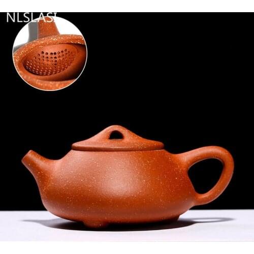 Yixing Purple Clay Teaware authentic Stone Scoop Tea Pot 220ml 188 Ball Hole Handmade Tea set Tea Set Teapots customized gifts