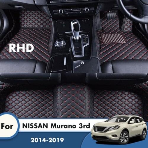 RHD Carpets For NISSAN Murano 3rd 2019 2018 2017 2016 2015 2014 Leather Car Floor Mats Custom Auto Styling Accessories Interior